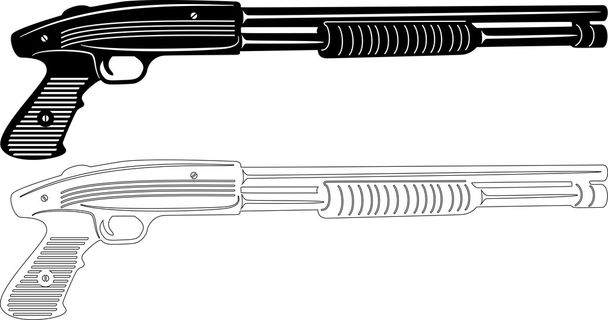 Силуэт пушки
 - Вектор,изображение