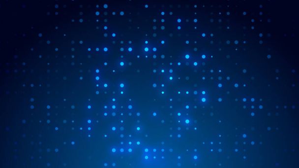 L'écran de motif bleu blanc de point a mené le fond léger de texture de gradient. Technologie abstraite big data fond numérique. Rendu 3d. - Photo, image