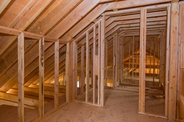Interior view construction new residential home framing - Photo, Image