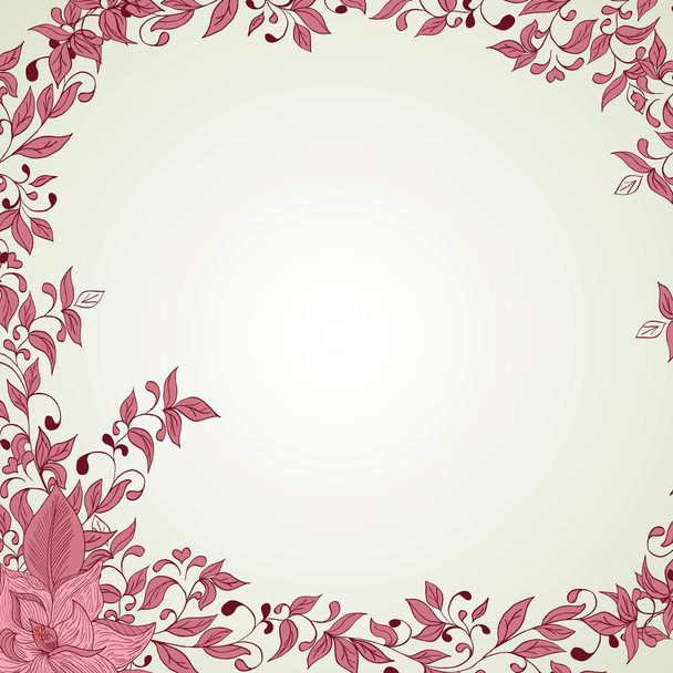 Hand drawn decorative vector background with flowers - Διάνυσμα, εικόνα