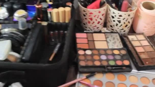 Make up Artist Tools on Preparation for Wedding - Footage, Video