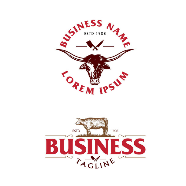 Boucherie ou magasin de viande logo entreprise - Vecteur, image