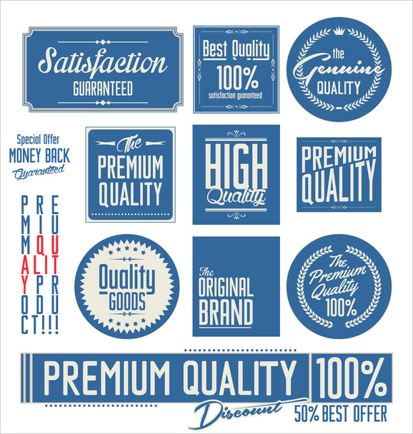 Collection of Premium Quality Labels - Vettoriali, immagini