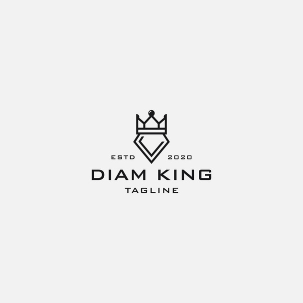Diamant King Logo Sjabloon - Vector, afbeelding