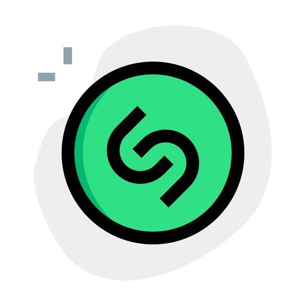 Μουσική εφαρμογή Shazam για χρήση πολυμέσων και podcasting - Διάνυσμα, εικόνα