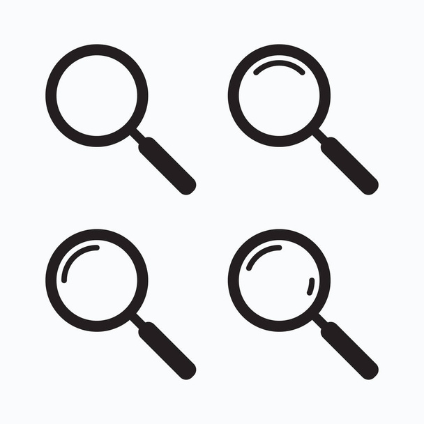 Search icon. Magnifying glass icon, vector magnifier or loupe sign. - Vector, Image