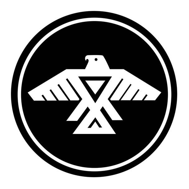 Anishinaabe symbol icon in a black circle - Photo, Image