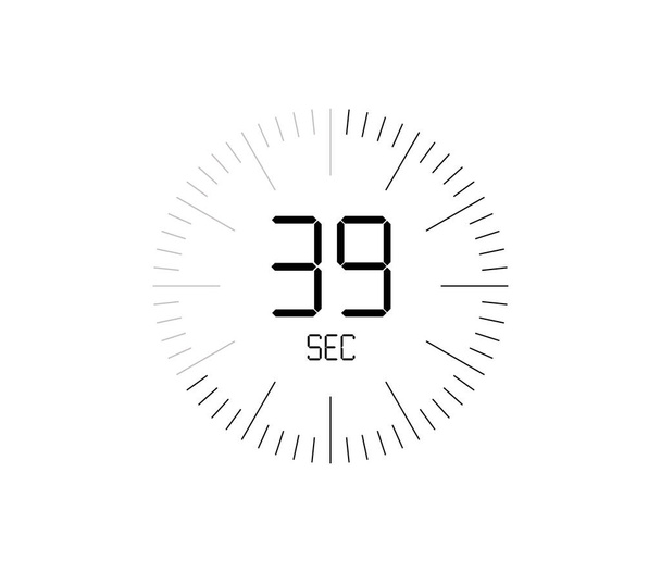 Temporizador 39 segundos icono, 39 segundos temporizador digital - Vector, imagen