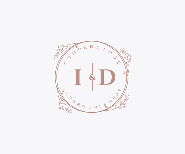 ID betűk dekoratív luxus esküvői logó. - Vektor, kép