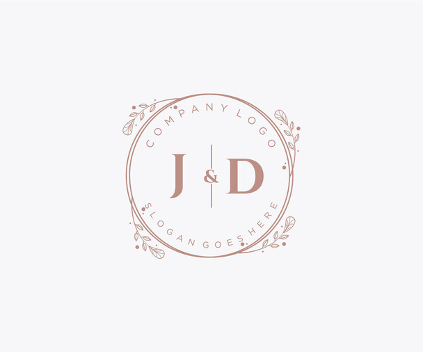 JD letras logotipo de la boda de lujo decorativo. - Vector, Imagen