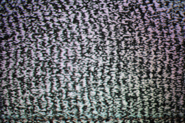 statischer TV-Bildschirm, Interferenz in Ermangelung eines Signals auf dem TV-Bildschirm  - Foto, Bild