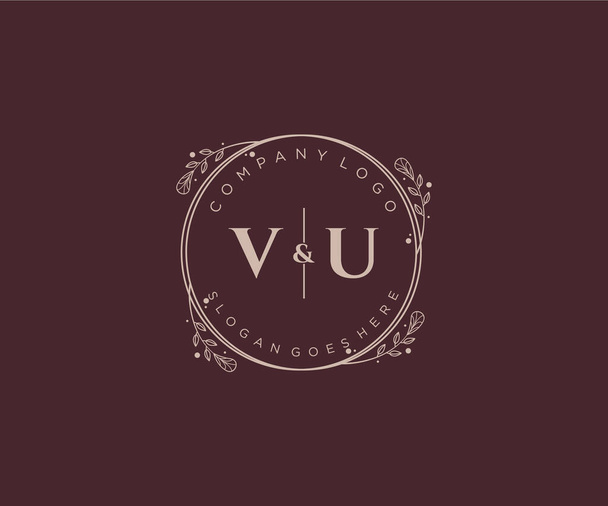 letras VU logotipo do casamento de luxo decorativo. - Vetor, Imagem