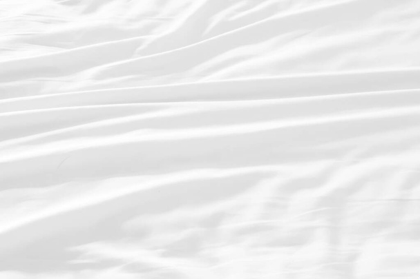 White bed linen background with copy spac - Photo, Image