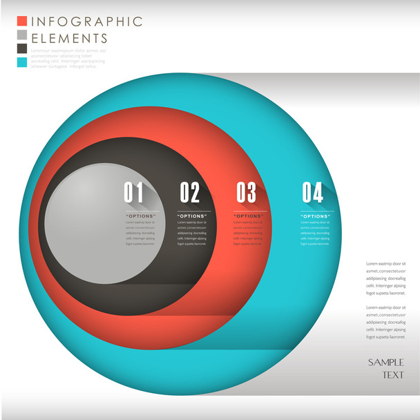 abstraktní Barevný kruh infographic prvky - Vektor, obrázek