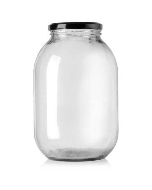  Glazen pot geïsoleerd op wit met knippad - Foto, afbeelding
