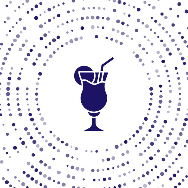 Blue Cocktail en alcohol drinken pictogram geïsoleerd op witte achtergrond. Abstracte cirkel willekeurige stippen. Vector. - Vector, afbeelding
