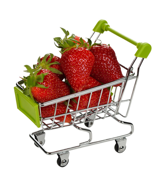 Strawberries in a metal basket - Foto, Bild