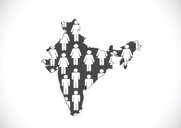 Mapa de India idea de diseño
 - Vector, Imagen