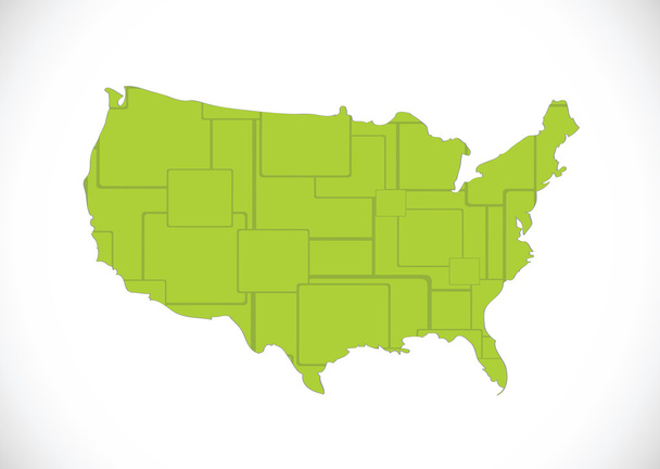 χάρτη των ΗΠΑ στο σχεδιασμό ιδέα - Διάνυσμα, εικόνα