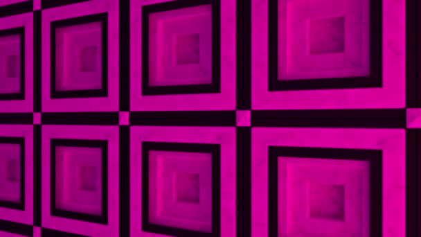 Růžové a modré kontrastní čtvercové desky pohybu pozadí, bezešvé smyčky. Animace. Pohybující se podél abstraktní zdi, detaily interiéru. - Záběry, video
