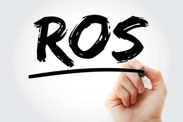 ROS - Return On Sales zkratka se značkou, obchodní koncept pozadí - Fotografie, Obrázek
