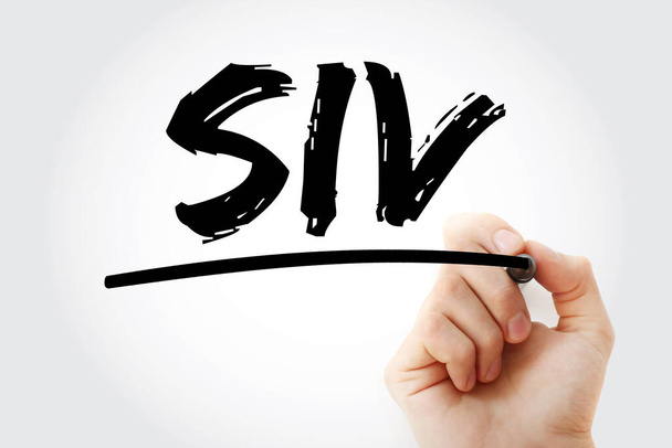 SIV - Acrónimo de Vehículo de Inversión Estructurado con marcador, fondo de concepto de negocio - Foto, Imagen