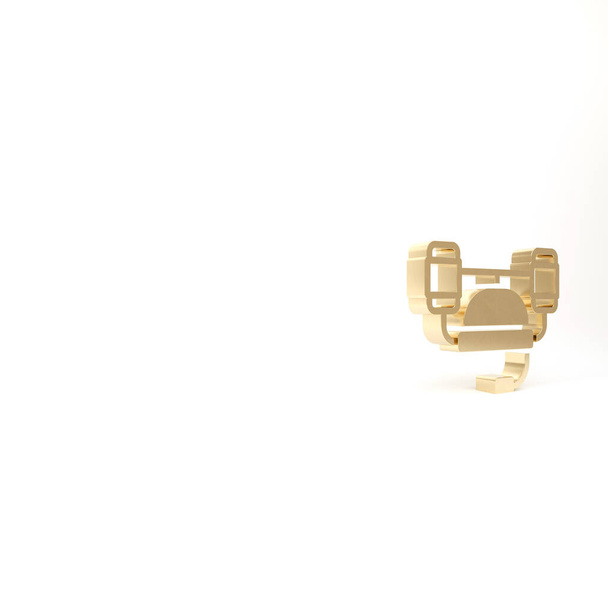 Casco Gold Beer o mano libre para beber icono aislado sobre fondo blanco. 3D ilustración 3D render. - Foto, imagen
