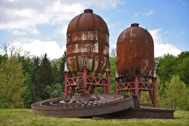 Industrial monument pulp digester in Steyrermhl, Salzkammergut, Upper Austria, Austria, Europe - Photo, Image