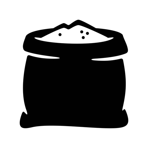 Abrir harina arroz sal azúcar saco bolsa icono - Vector, imagen