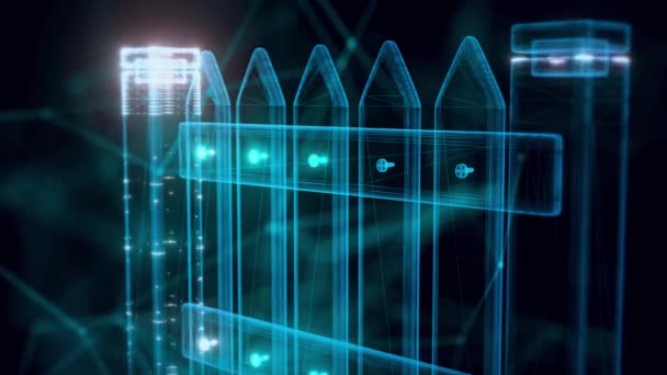 Fence holograma Primer plano 4k - Metraje, vídeo