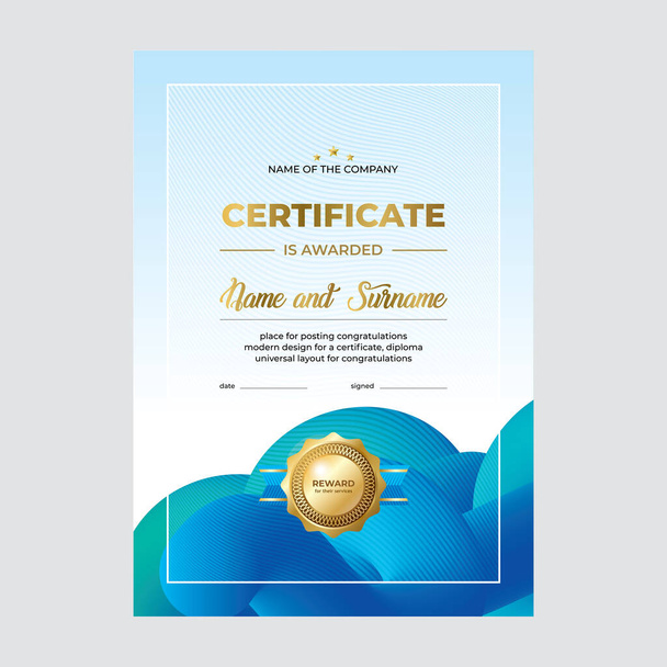 Projeto de certificado, diploma, design geométrico moderno - Vetor, Imagem