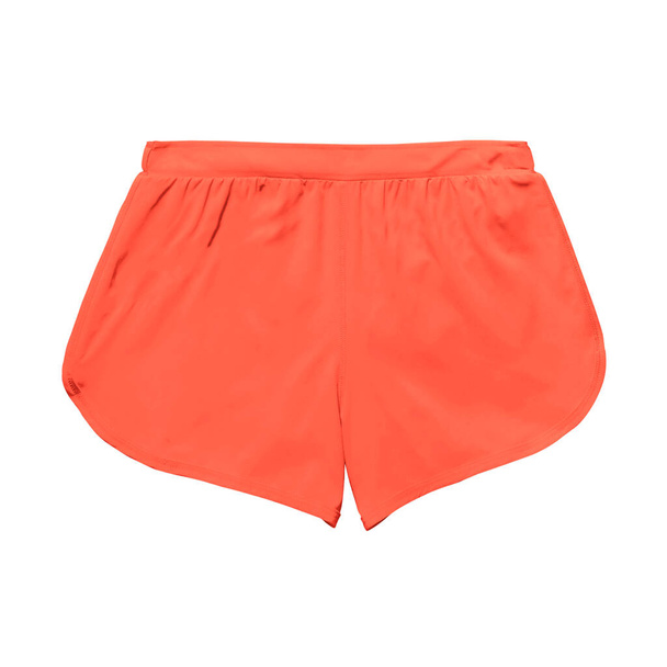 Tedd reálisabbá a dizájn ötleteidet ezzel a Vissza Nézet Fancy Women 's Shorts Mockup In Camellia Orange Color. - Fotó, kép