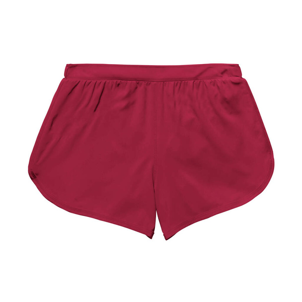 Legyen reálisabb a dizájn ötleted, ezzel Vissza Megtekintés Fancy Women 's Shorts Mockup In Red Bud Color. - Fotó, kép