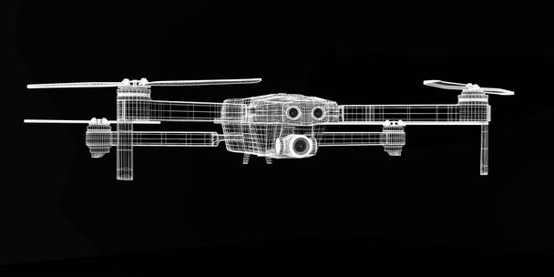 3 D rendering drone model - Foto, afbeelding