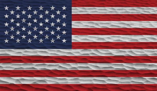 Amerikan bayrağı. Grunge eski bayrağı ABD izole edilmiş beyaz arka plan. Sıkıntılı retro doku. Eski, iğrenç, kirli bir tasarım. Sembol Amerika ulusal özgürlük, vatansever 4 Temmuz Vektör illüstrasyonu - Vektör, Görsel