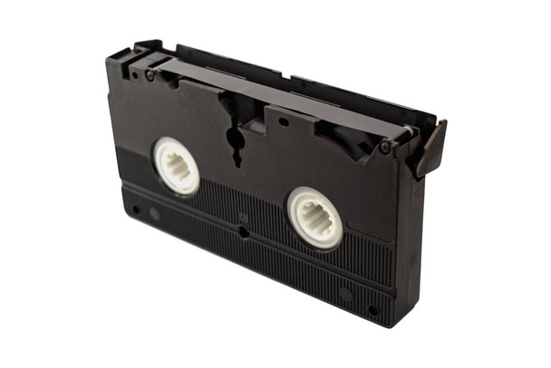 vintage videotape VHS video cassette for video recording isolated over white background - Photo, Image