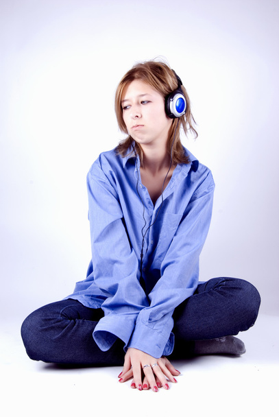 Young girl in headphones - Foto, Imagem