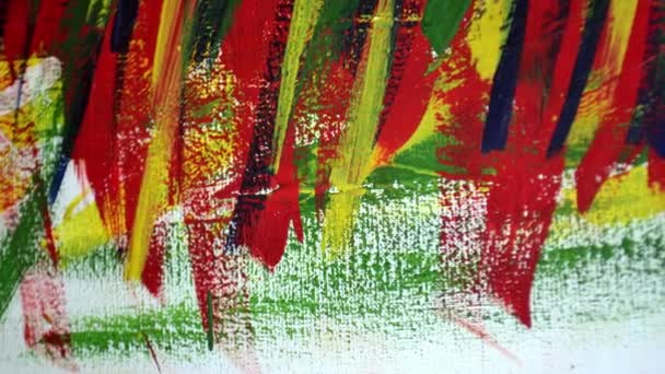 Pinceladas multicolores sobre papel blanco. Fondo creativo abstracto - Imágenes, Vídeo