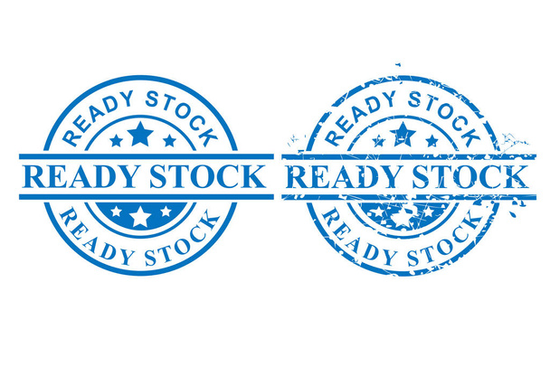 Vector de 2 estilos de sello de goma Grunge de círculo azul, stock listo, aislado en blanco - Vector, imagen