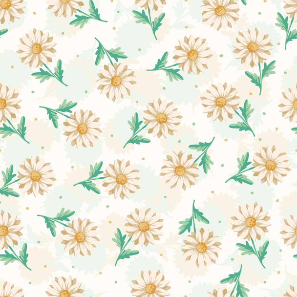 Spring Blossom Garden Vector Graphic Illustration Nahtloses Muster kann für Hintergrund- und Bekleidungsdesign verwendet werden - Vektor, Bild