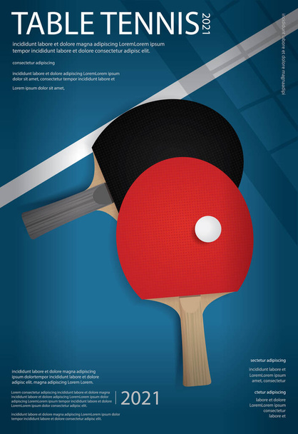 Tenis stołowy Pingpong Szablon plakat Wektor ilustracji - Wektor, obraz
