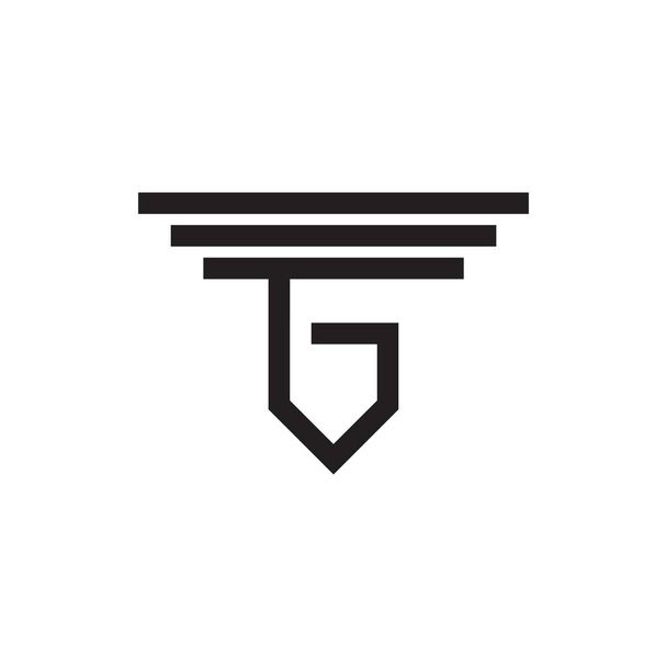 翼のロゴデザインベクトル付きG文字 - ベクター画像