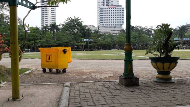 A vista da tarde na praça Merdeka da cidade de Medan - Foto, Imagem