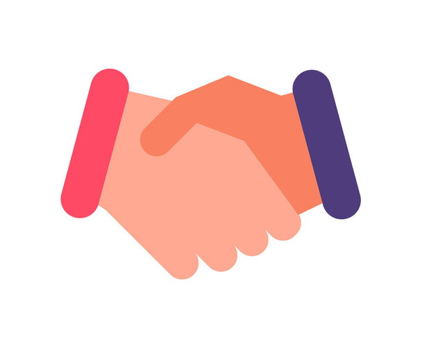 Deal Handshake Vereinbarung einzelne isolierte Symbol mit flachen Stil Vektor Design Illustration - Vektor, Bild