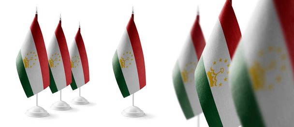 Σετ εθνικών σημαιών του Τατζικιστάν σε λευκό φόντο - Φωτογραφία, εικόνα