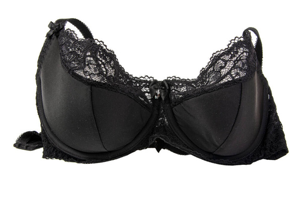 Elegant luxury black bra isolated on the white background - Photo, Image