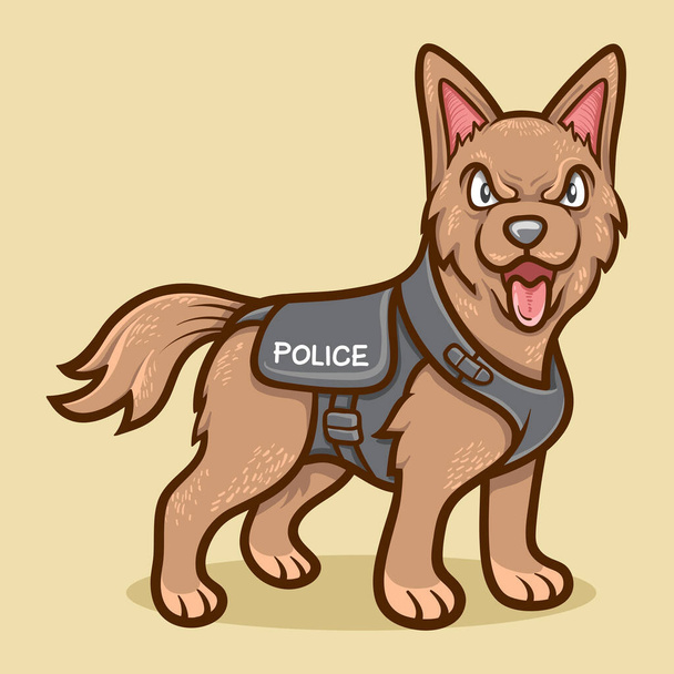 police dog animal illustration - Vektör, Görsel