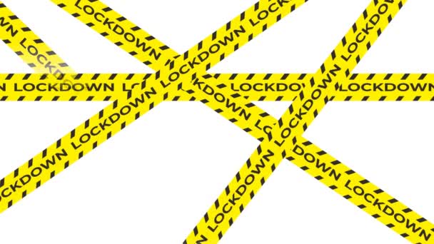 lockdown yellow lines , lockdown line from coronavirus - Footage, Video