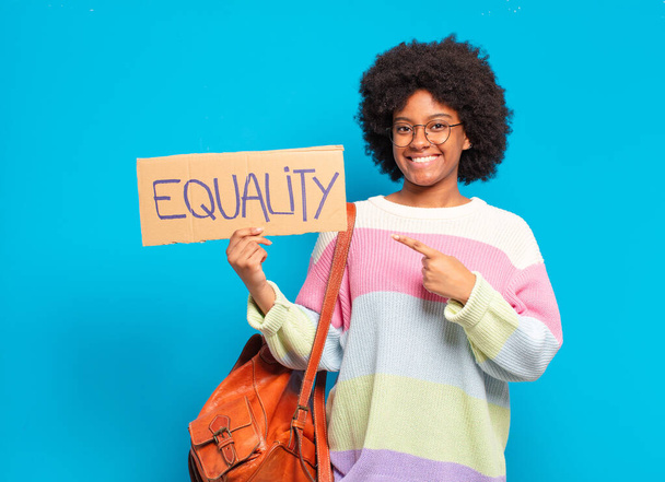 young pretty afro woman equality concept - Foto, imagen