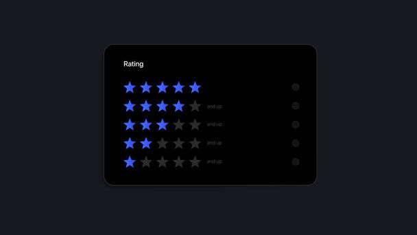  Classificação Estrelas Widget UI modelo de interface - Vetor, Imagem